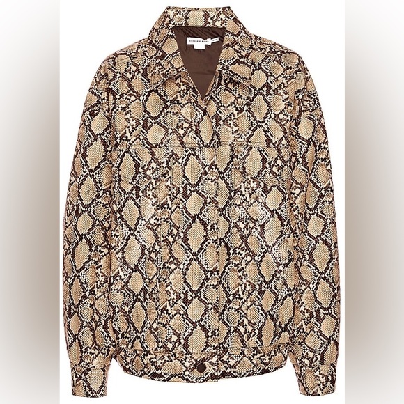 GOOD AMERICAN Oversized Faux Python Trucker Jacket - Picture 2 of 8